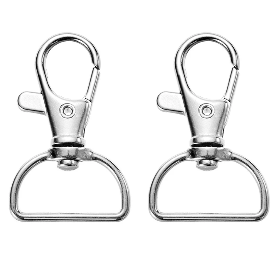 2pcs 6332mm Silver Snap Hook Lobster Swivel Clasp Metal Hook 